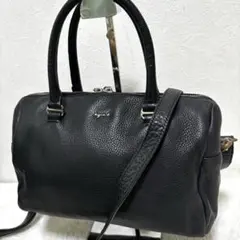 アニエスベー ショルダーバッグ 2way 斜め掛け　ミニボストン　レザー