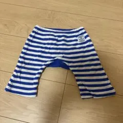 青と白のストライプ クロップドパンツ