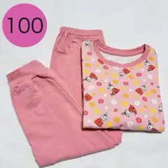 UNIQLO花柄 ムーミンミー 女の子 長袖キッズパジャマ 100cm ユニクロ