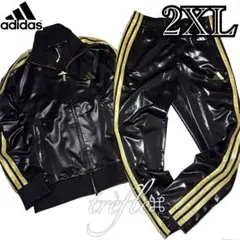 アディダス adidas ラグジュアリージャケット パンツ 上下セット 光沢 黒