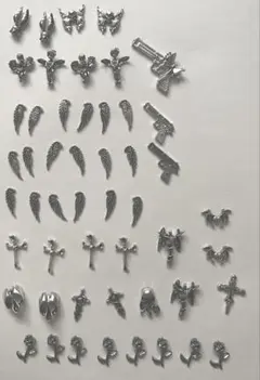 ネイルパーツ　まとめ売り　デコパーツ　カボション　シルバー パンク系 ゴシック