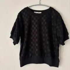 [まとめ売り] しまむら チェック柄 ブラックとホワイトTシャツ