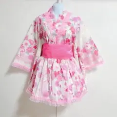 浴衣ドレス ホワイト×ピンク系 花 姫ギャル 地雷系 ラメ 浴衣ドレス ホワイト×ピンク系 花 姫ギャル 地雷系 ラメ - メルカリ