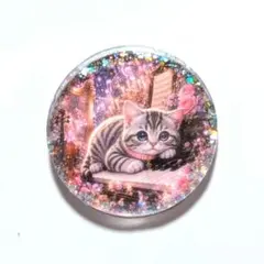 NO 793レジン ヘアゴム ブローチ ハンドメイド 猫ちゃん - メルカリ