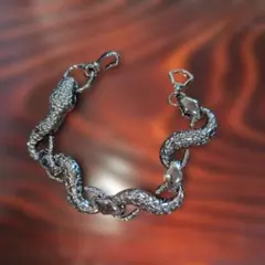 蛇の形状 シルバー 色ブレスレット 約20cm