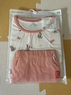 動物柄 コットンパジャマ 90サイズ ピンク 半袖