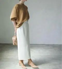 【新品未使用】noble ジャージーライクカラータイトスカート　36