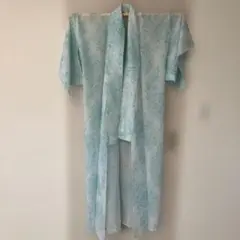 水色 花柄 浴衣 透け感あり