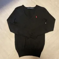 Ralph Lauren Sport ブラック Vネック ニット セーター S