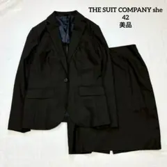 美品 THE SUIT COMPANY セットアップスカートスーツ 黒 42