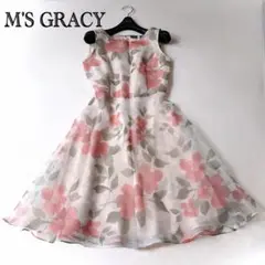 エムズグレイシー M'S GRACY 花柄 シフォン フレアワンピース Mのサムネイル