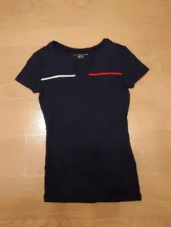 TOMMY HILFIGER ネイビー Vネック Tシャツ