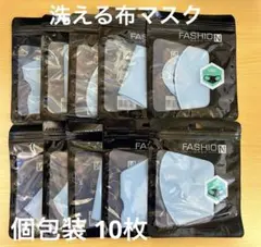 【10枚】洗える 立体 布マスク パステルブルー 1枚×10袋 不織布インナー