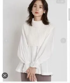 スナイデル　シャツチュニックレイヤードニットブラウス