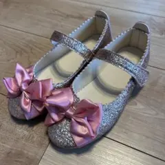 ピンク グリッター フォーマルシューズ　21センチ 結婚式、お呼ばれ