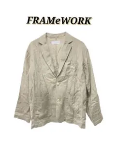 ☆26SS FRAMeWORK ソフトリネンライトジャケット 38 ベージュ☆のサムネイル