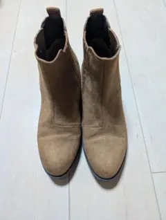 ベージュ スエード ショートブーツ 24.0cm