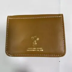 スヌーピー レザー カードケース ブラウン
