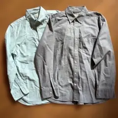 BACK NUMBER メンズシャツ　2枚セット　L グレー　ミントグリーン