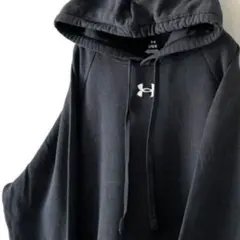 アンダーアーマー ロゴ 刺繍 スウェット パーカー L ブラック 黒 古着