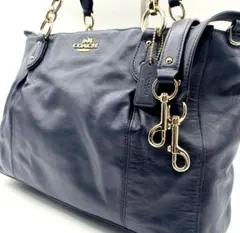 COACH F33447 ネイビーレザー バッグ 2WAYレディースコーチ