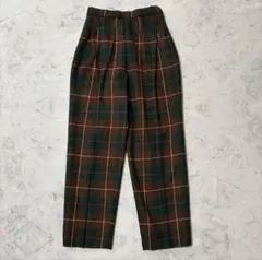 チェック スラックス ワイドパンツ レトロ y2k カジュアル 古着 森ガール