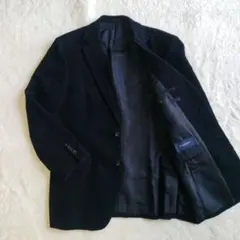 バーバリーロンドン テーラードジャケット コーデュロイ カシミヤ混 紺 メンズ