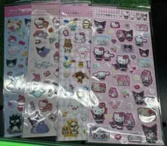 サンリオ　ラメ入り樹脂もりシール4枚セット