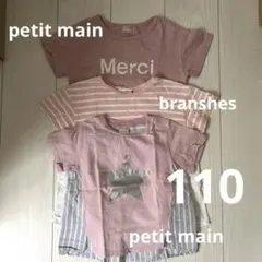 petit main branshes Tシャツ 3枚セット 110cm
