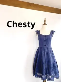 【極美品】Chesty ブルーフリルワンピース766