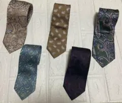 【1セット限り】ペイズリー柄ネクタイ　まとめ5本セット