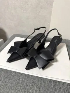 Snidel リボン付きパンプス ブラック S/22.5cm