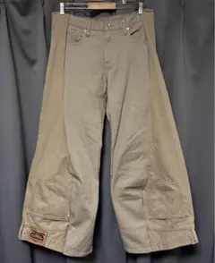 リメイク levis ベージュ　チノパン　ワイドパンツ　フレアパンツ　no.16