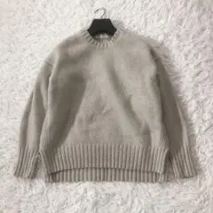 美品 マカフィー ラムカシミヤクルーネックプルオーバー ニット