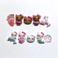 日焼けキティ ネイルパーツ セット ビーチ×マーメイド