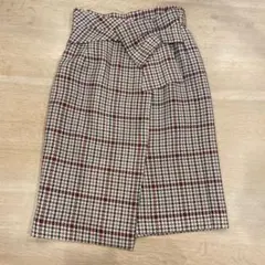 【JUSGLITTY】リボン付き千鳥柄タイトスカート