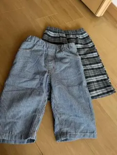 ストライプ・チェック ハーフパンツ 2点セット