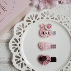 ୨୧ヘアクリップセットV-7୨୧ベビー&キッズ⑅﻿Valentine⑅﻿