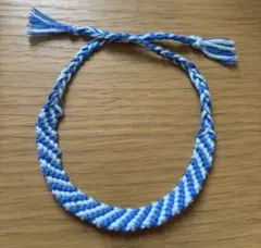 ミサンガ　青×水色　ハンドメイド　アンクレット　ブレスレット