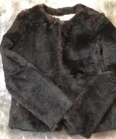 ラビットファーコートダークブラウンルラシェイエナザラbulledesavon