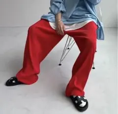 デイリーデイリースーパーストレッチプリーツワイドパンツ