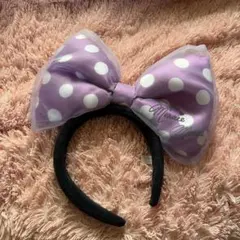 ミニーマウス 紫色 水玉 カチューシャ