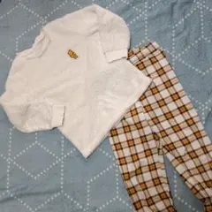 ユニクロ フリースパジャマセット（チェック柄）くまのプーさん 120センチ