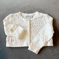 ラルフローレン ホワイトレース編みカーディガン 24M