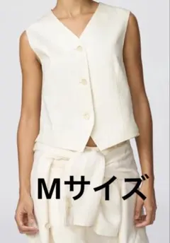 新品 ユニクロC ユニクロシー プレミアムリネンベスト オフホワイト M