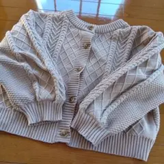 KHALITA ベージュ ケーブル編みカーディガン