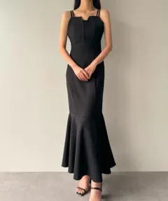 Louere ブラック マーメイド　キャミワンピ　フレア
