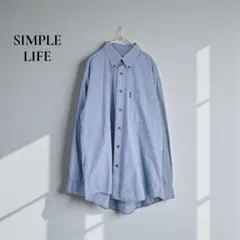 ＊シンプルライフ 長袖シャツ【L】ボタンダウン ベーシック ビジネスm332