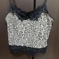 ヒョウ柄レースキャミソール