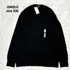 未使用✨ユニクロ コットンカシミヤ Vネックセーター XXL ブラック タグ付き